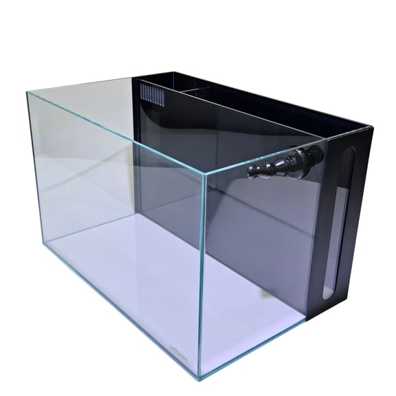 Lifegard Aquatics 4.14 Gallon Low Iron Ultra Clear Aquarium Tank with Built in Back Filter, 12.2" L X 8.66" W X 9.06" H