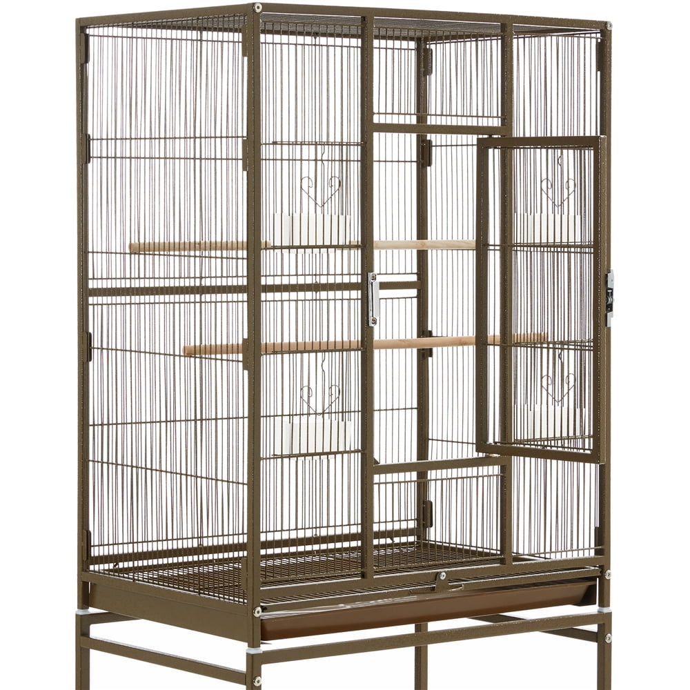 Renwick 54"H Large Rolling Metal Pet Cage with Detachable Stand，Palmer Green