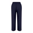 thumbnail image 5 of Tnhcen Women's Spring Autumn Drawstring Solid Color Baggy Cotton Linen Straight Leg Pants with Pockets S-3XL Casual Basic Relaxed Fit Trousers, 5 of 5