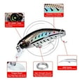 thumbnail image 5 of 3G 4.5cm Crankbaits Striped bass Tackle Minnow Lures Fish Hooks Slowly Sinking Minnow Baits Winter Fishing COLOR I, 5 of 8
