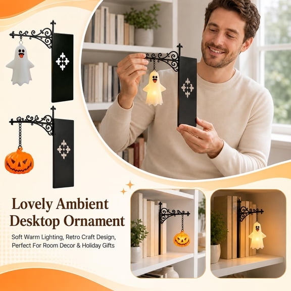 Halloween Wall Mount Decor, Halloween Ghost Decorations, Light Up Halloween Decorations, Cute Halloween Decorations Outdoor, Halloween Home Decor Indoor, 8X7X3 Inch 1Pc Soft White