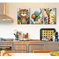 thumbnail image 3 of 3Pcs Safari Animal Nursery Canvas Wall Art Cute Watercolor Elephant Giraffe Lion Pictures Wall Decor Colorful Jungle Animals Posters Painting Prints for Kids Room Baby Boys and Girls Room, d, 3 of 7