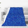 thumbnail image 1 of Fotbe Blue Circles Mosaic Manta de Franela Acolchonada con Estampado, Súper Suave y Esponjosa, Extra Grande para Sofá, Cama, Uso Todo el Año-50"x40", 1 of 7