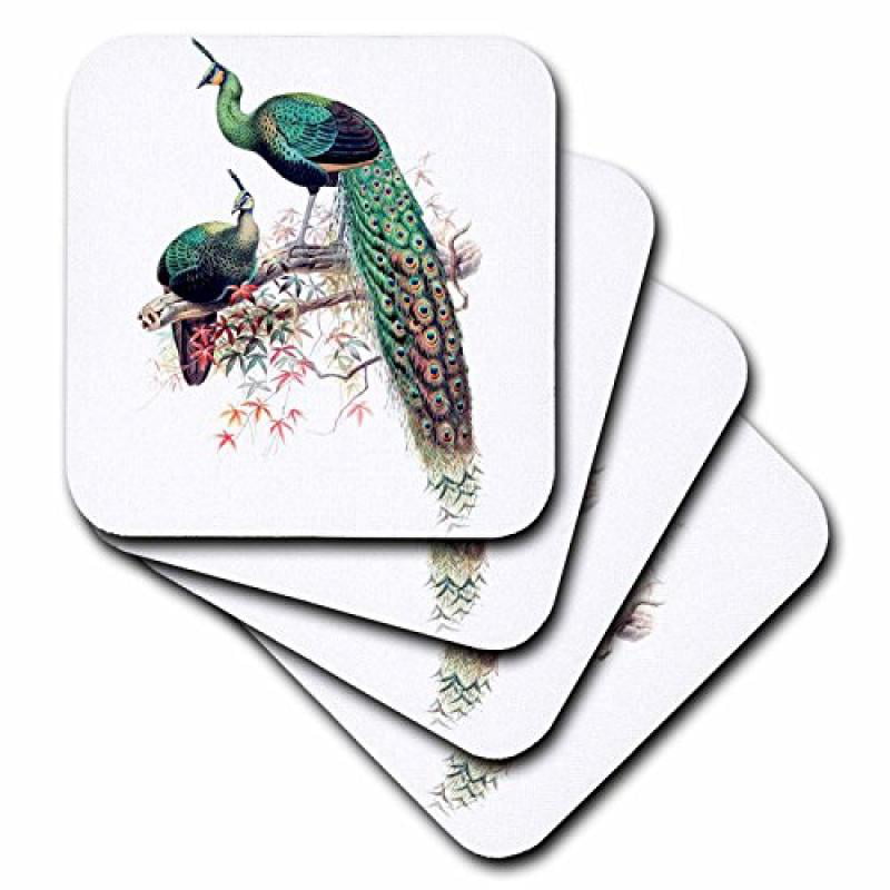 Set of 4 3dRose cst_33379_3 Aqua and Turquoise Tropical-Ceramic Tile Coasters 