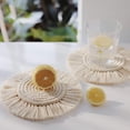 thumbnail image 4 of Juego de 2 posavasos de macramé hechos a mano, mantel individual tejido a mano, posavasos bohemios puros, decoración de escritorio que se utiliza en la cocina, el dormitorio y la cafetería, 4 of 6