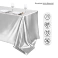 thumbnail image 4 of Hiroekza Premium Solid Color Glossy Satin Tablecloth – Customizable for High-end Hotels, Banquets & Weddings Silver, 4 of 5
