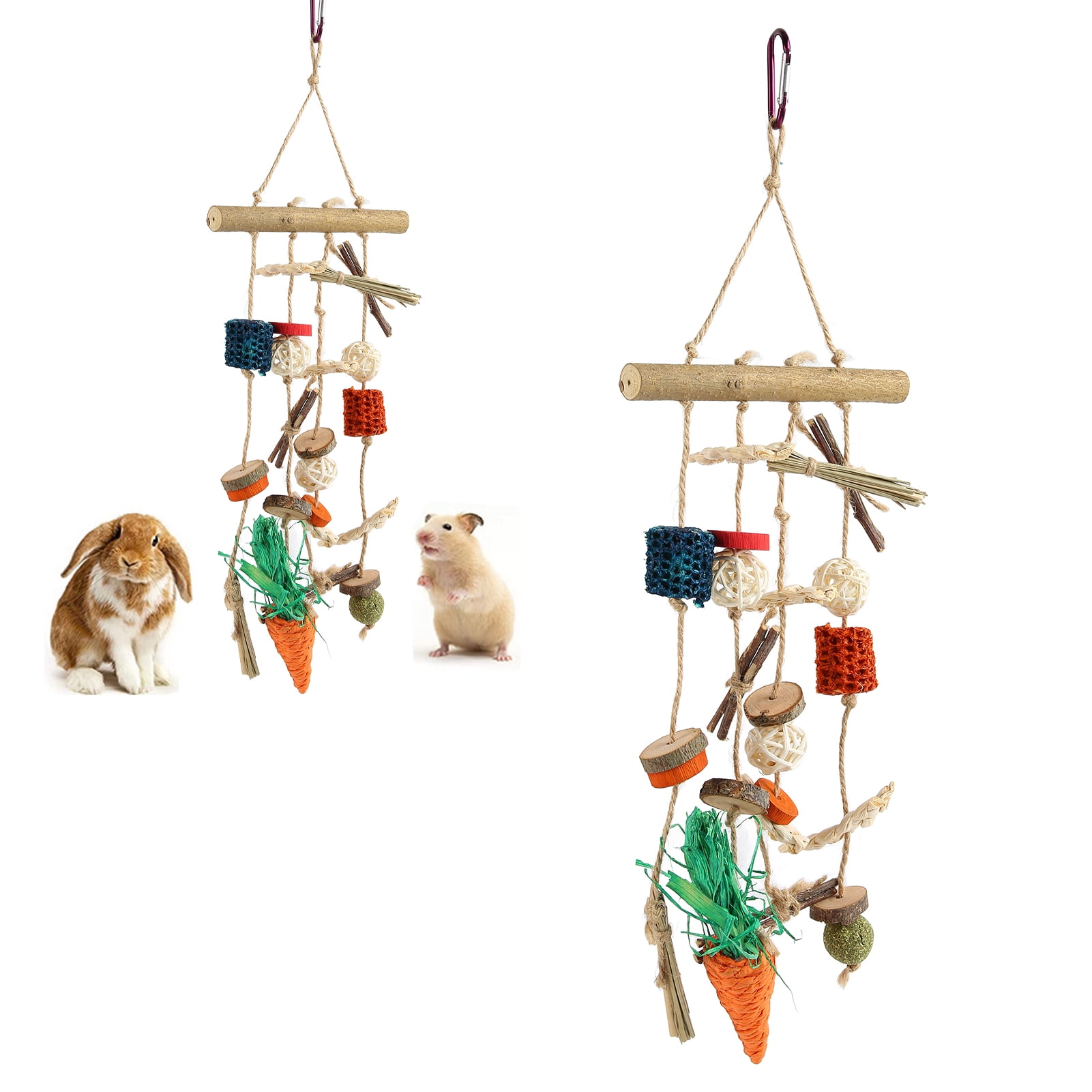 Hanging Guinea Pig Toys Teeth Grinding Natural Color Mixing Rabbits Cage Hanging Chew Toys For Rabbits For Small Pets Walmart