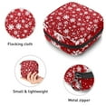 thumbnail image 3 of Sanitary Napkin Storage Bag for Girls Women, Portable First Period Pads Bag Tampons Holder Girls Travel Makeup Bag, Large Capacity Christmas Seamless Snowflakes Red White Snow Winter, 3 of 6