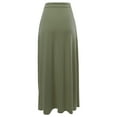 thumbnail image 3 of A2Y Women's Drawstring Waist Side Pockets Rayon Maxi Skirt Light Olive XL, 3 of 4