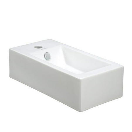 Elanti Ceramic 20'' Wall Mount Bathroom Sink with Overflow
