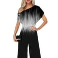 thumbnail image 3 of WISEFIN Women's Plus Size Wide Leg Pant Gradient Short Sleeve Casual One-Piece Jumpsuits, 3 of 4
