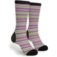thumbnail image 1 of Chaussettes Unisexes en Coton Décontracté - Chaussettes Ondulées Rose Vert, 1 of 5