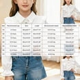 thumbnail image 4 of CAUYDY Youth Girls Long Sleeve Ruffle School Uniform Button Down Shirts Western Blouse Tops Fall Beige Sizes 13-14 Years, 4 of 5