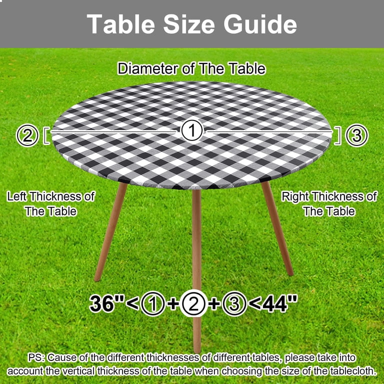 decorUhome Buffalo Plaid Round Fitted Tablecloth photo 7