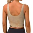 thumbnail image 3 of Lsque Engraved Coffee On Kraft Paper Printed Women'S Sports Bra, Compression, Moisture Wicking, High-Impact Sports Bra For Women,Supportive sports bra-Small, 3 of 9