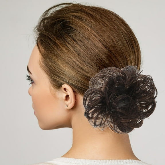 Raindrops 2Pcs Curly Claw Clip Hair Bun Extension for Daily Use 5.1x3.9in