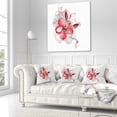 thumbnail image 3 of Designart Red Floral Watercolor Sketch - Animal Throw Pillow - 16x16, 3 of 5