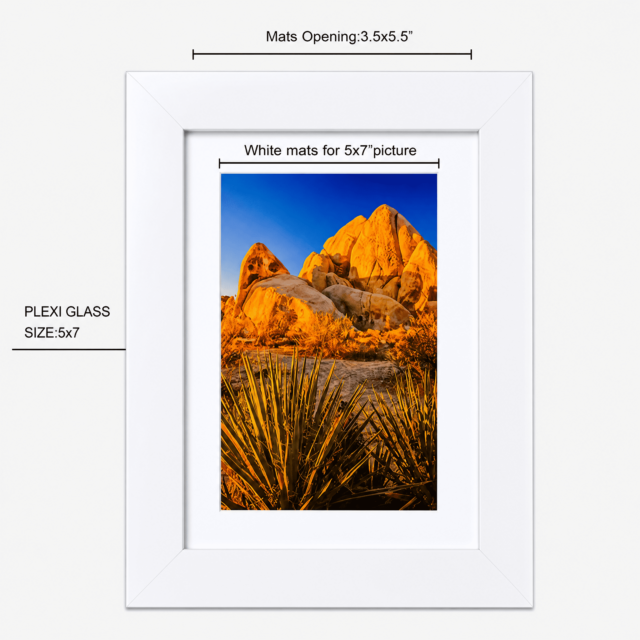Picture Frame MDF White 5*7" Wall Mount & Tabletop Display, Pack of 10