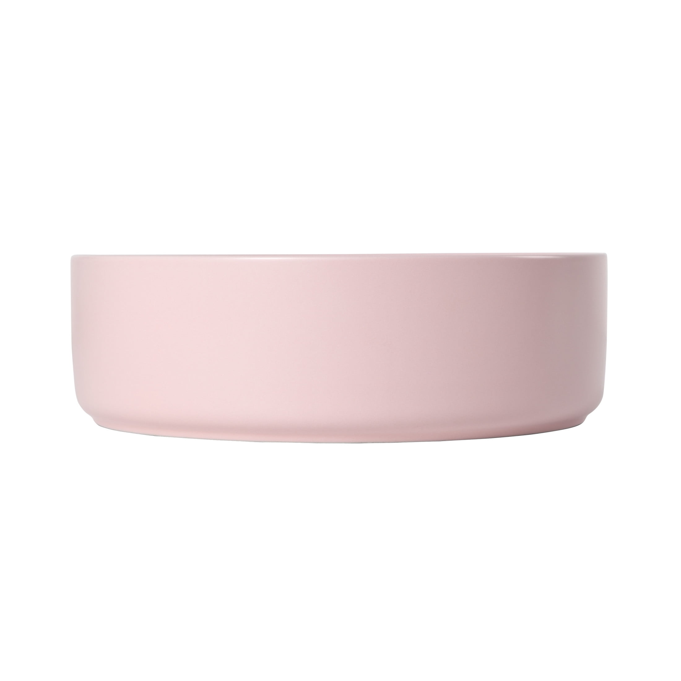 Noble House 15.7" Round Ceramic Bathroom Vessel Sink, Above-Counter Art Basin, Easy-Clean Glaze, Pink