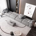 thumbnail image 6 of Sparkling Chenille Oversized Modular Sectional Sofa - 6PC Grey Tufted DIY Combination Couch, No Assembly, Residential Living Room Furniture, 6 of 20
