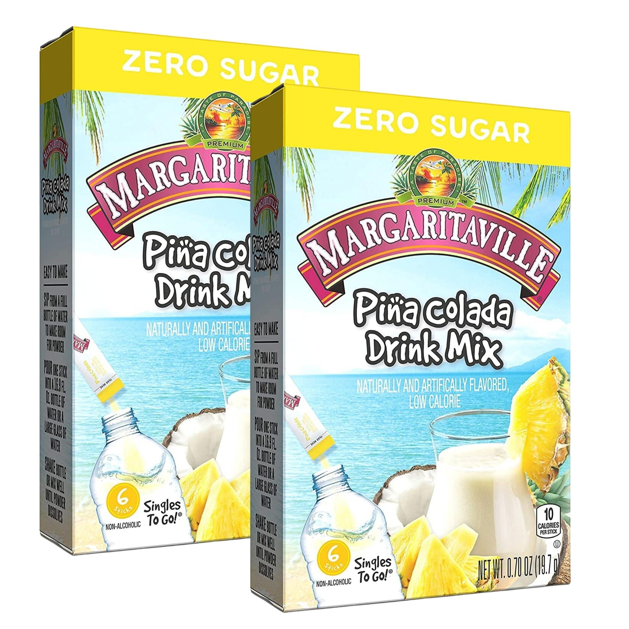 Margaritaville Singles To Go Water Drink Mix Pina Colada Flavored Non