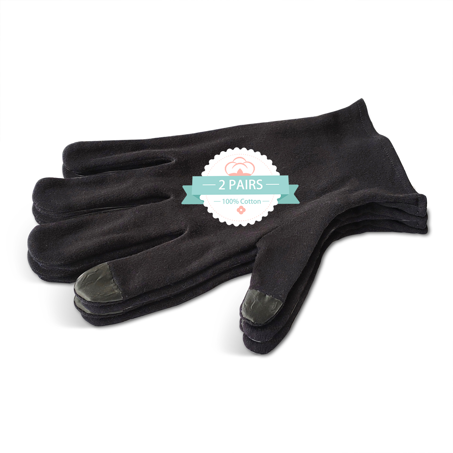 EvridWear 100 Cotton Touchscreen Moisturizing Beauty Gloves with