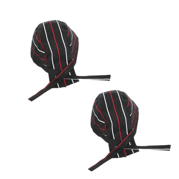 PBPBOX 2Pcs Mens Chef Hat Kitchen Cooking Chef Cap Adjustable Ribbons