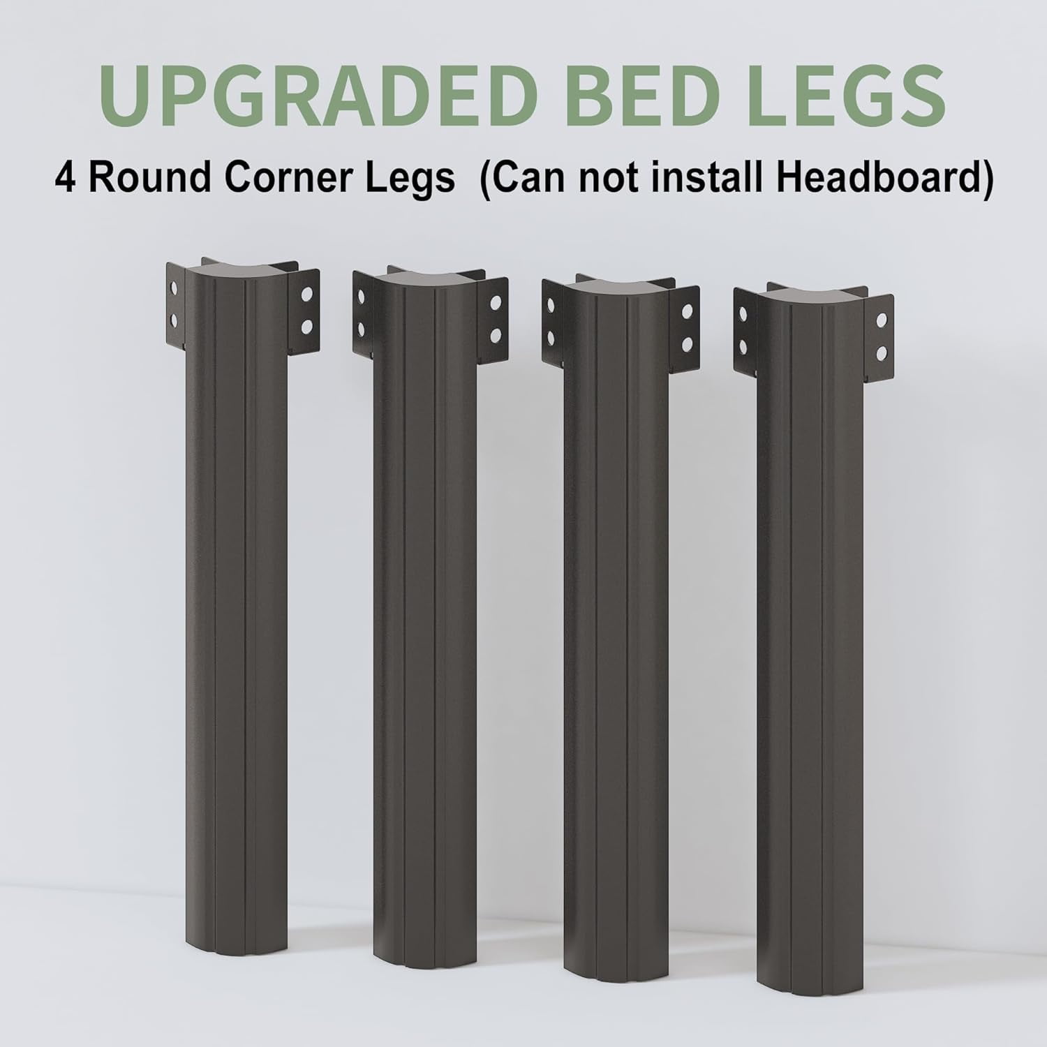 12 Inch King Bed Frame with Rounded Corner Legs, 2000 LBS Heavy Duty Metal King Size Platform Bed Frame No Box Spring Needed, Noise Free, Easy Assembly, Black