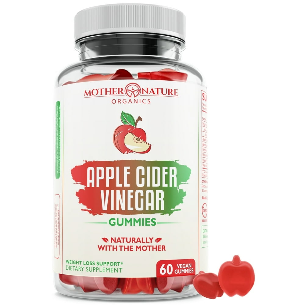 Mother Nature Organics Apple Cider Vinegar Gummies 60 ct