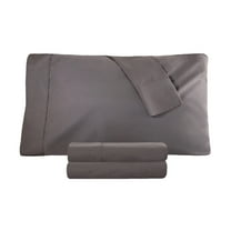 Superior Tierney Cotton Percale Pillowcase Set, Standard, Gray