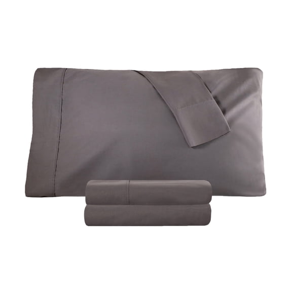 Superior Tierney Cotton Percale Pillowcase Set, Standard, Gray
