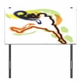 thumbnail image 3 of Basketball Headboard, Man Playing Basketball Illustration Champion Victory Passion Sketch, Upholstered Decorative Metal Bed Headboard with Memory Foam, Twin Size, Orange Black Lime Green, by Ambesonne, 3 of 4