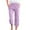 Purple, variant on snilers Capri Pants for Women Casual Summer Drawstring Elastic High Waist Linen Pant Straight Wide Leg Cropped Trouser Plus Size