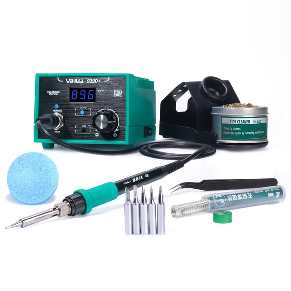 YIHUA 939D+ Digital Soldering Station(SE), 75W Equivalent,Precision Temp Control (392°F to 896°F) & Transformer. ESD Safe, Lead Free with