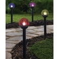 thumbnail image 1 of Mainstays Color Changing Solar Landscape Crackle Glass Pathway Light, 4-Pack, 1 of 8