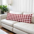 thumbnail image 2 of Farmhouse Buffalo Plaid Body Pillow Covers 20"x54", Red White Checkered Soft Brushed Microfiber Breathable Throw Pillow Covers, Decorative Pillowcase with Zipper for Couch Sofa Bedroom Living Room, 2 of 9