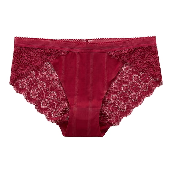 Jamicy Women's Lace Panties Valentine's Day Gift Breathable Comfort Underwear for Ladies Homewear Hipster No Show Panties