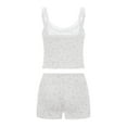 thumbnail image 3 of JYYYBF Women 2Pcs Casual Pajama Set Sleeveless Lace Trim Cami Tops Floral Shorts Sleepwear Sets, 3 of 6