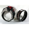 thumbnail image 6 of 2 Matching Rings His and Hers Ring Couple Rings Wedding Ring for him and Her Womens Ring Men Ring Black Rings, 6 of 7