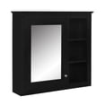 thumbnail image 3 of 29" Medicine Cabinet, Bathroom Wall Mounted Cabinet with Adjustable Shelves,Open Storage and Mirror, Modern Wood Over Toilet Organizer for Living Room, 3 of 9