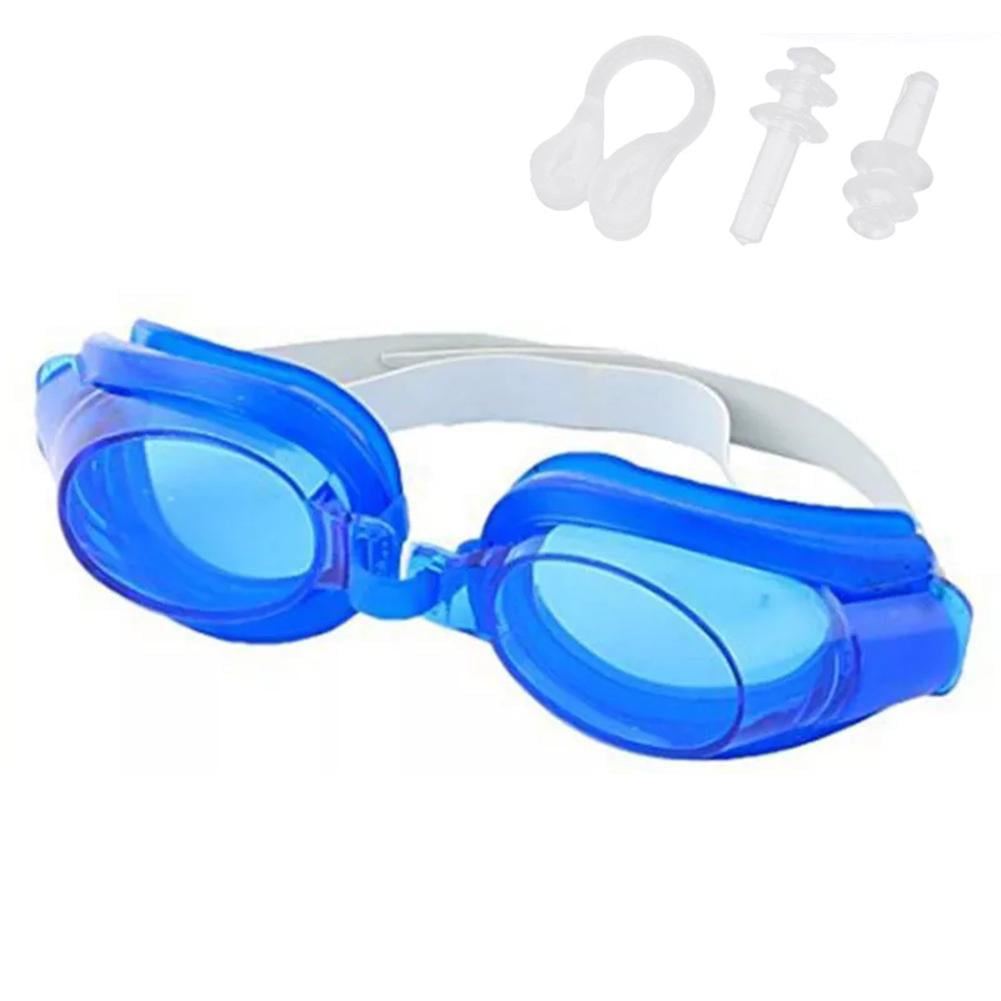 Unisex Swimming Goggles Three-piece Suit Earplugs Nose Clip Goggles J1G0 