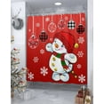 thumbnail image 6 of Christmas Shower Curtain Winter Snowman Shower Curtains for Bathroom Decor Xmas Christmas Balls Snowflake for Christmas Decoration Bath Curtains Sets with Hooks Waterproof 72" W x 84" L, 6 of 6