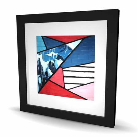 Begin Home Decor C1FM1616QWRDK5 16 x 16 in. Diagonal Unity - Bedroom Shapes Framed Matted Print Decor