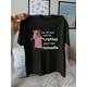thumbnail image 1 of Women's Funny "I'm Afraid You've Ratted Your Last Tatouille" Pink Rat Graphic T-Shirt - Black Short Sleeve Crew Neck Casual Top, Lightweight Breathable Fabric, 1 of 6