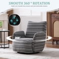 thumbnail image 2 of Villeston 360° Fabric Striped Swivel Accent Chair with Sand-Rimmed Fabric and Metal Bracket, Suitable for Living Room, Balcony and Bedroom，Gray, 2 of 8