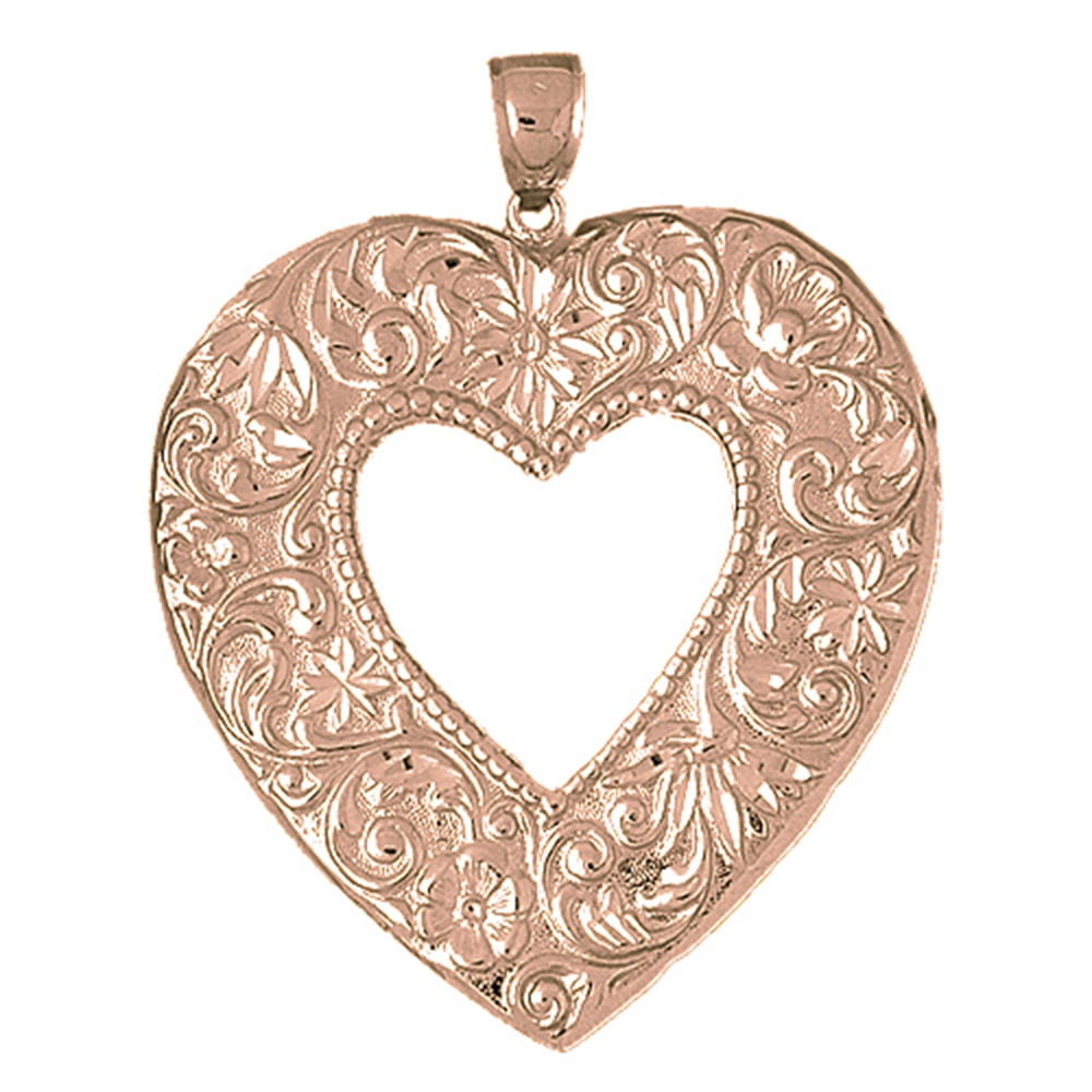 14K Yellow Gold Heart Pendant 18 mm Jewels Obsession Heart Pendant 