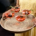 thumbnail image 3 of Lexa Bamboo 4 Piece Serving Tray & Plate Set, Black, 3 of 5