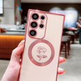 thumbnail image 6 of for Samsung Galaxy S22 Ultra Magnetic Phone Case Compatible with MagSafe Cute Rose Flower Case for Women Girl Luxury Plating Camera Lens Protect Soft Silicone S22 Ultra Case 6.8" (Purple), 6 of 11