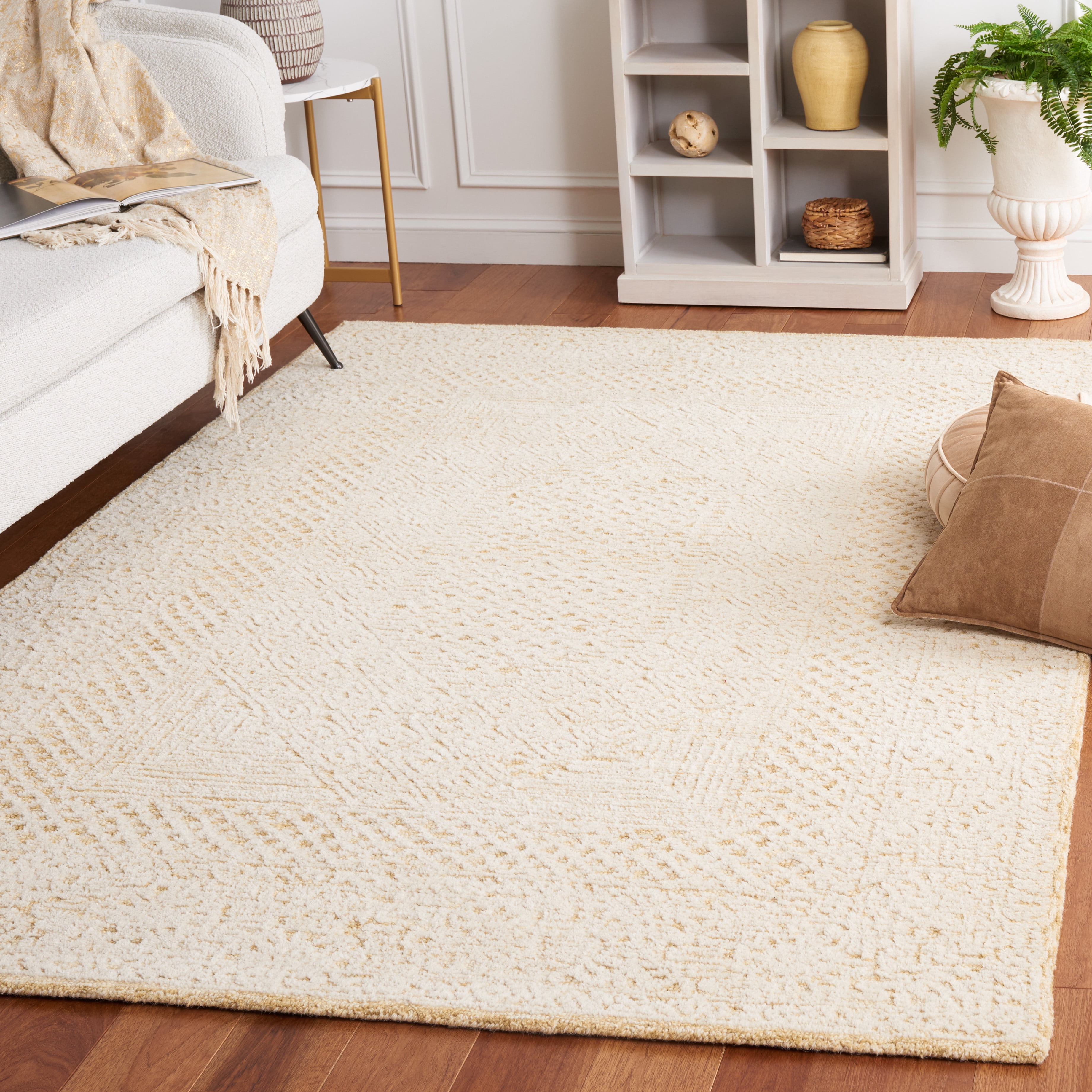 SAFAVIEH Textural Anabel Geometric Area Rug, Gold/Ivory, 5' x 8'