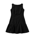 thumbnail image 7 of Efsteb Dresses for Women Elegant Sleeveless Round Neck Ruffle Hem Mini Dress Casual Tiered Lightweight Summer Sundress for Everyday (Black,L), 7 of 7